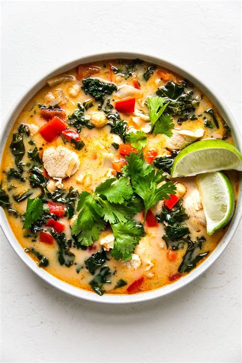 Coconut Curry Soup With Chicken Chickpeas And The Modern Proper