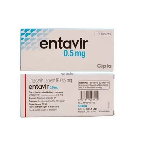 Entecavir 05 Mg Entavir Tablets Packaging Type Box At Rs 370strip