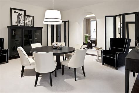 Black And White Theme Dining Room Oasis Rooms Luxury Interior Design