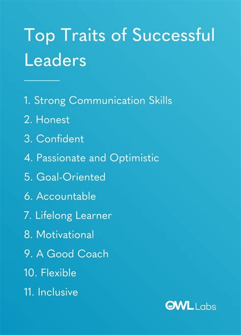 the top leadership traits of successful leaders