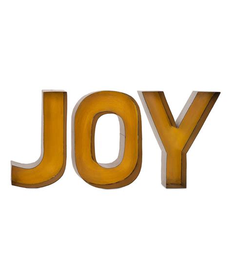 Yellow Joy Wall Décor Metal Letter Wall Art Three Piece Wall Art