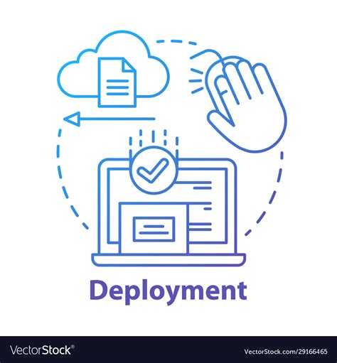 Deployment Concept Icon Data Send Receive Product Vector Image