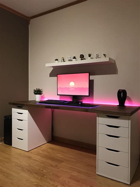 Finally Finished My Ikea Desk Setup What Do You Guys Think Room