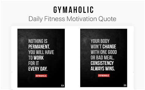 Gymaholic Fitness Workout Motivation Quotes Chrome Web Store