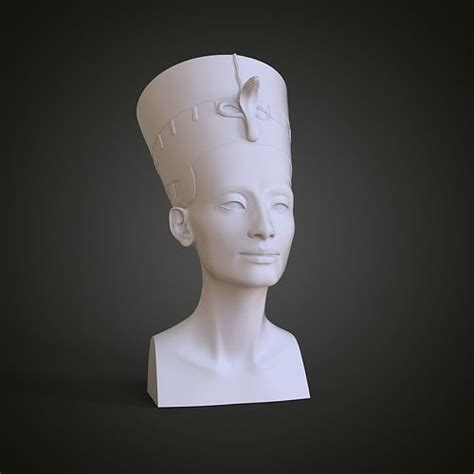 restored bust of egyptian queen nefertiti 3d model 3d printable cgtrader