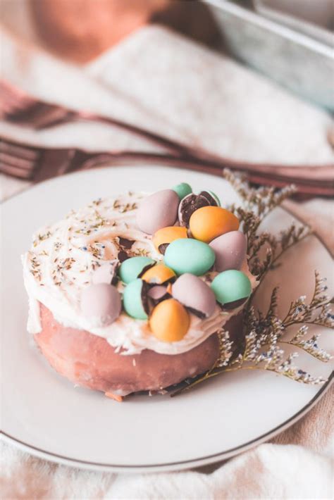 Food And Drink Beautifully Decorated Pastel Easter Donuts