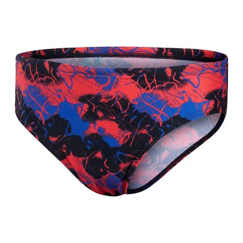 Speedo Boys Mosh Pit Allover 65cm Brief Blacklava Red Pool Sport Shop