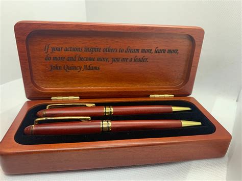 Personalized Pen Set Box Personalized Rosewood Pen Case With Etsy