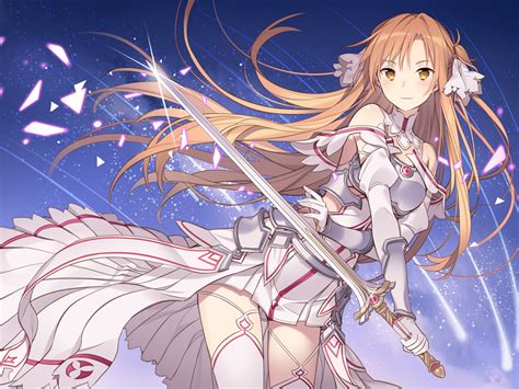 Rie Reverie Asuna Sao Sword Art Online Commentary Request 1girl Bare Shoulders Brown