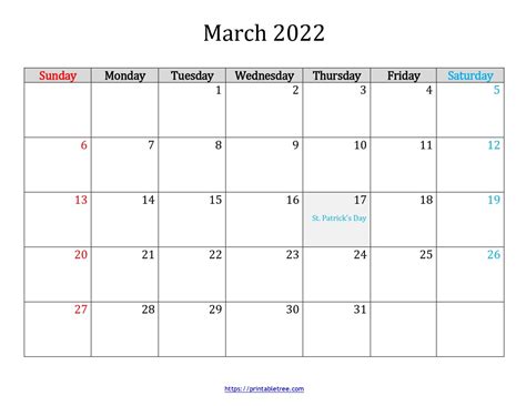 Famous Free Printable Blank Calendar March 2022 References