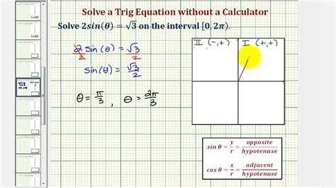 Ex Solve Sinxa Without A Calculator Youtube