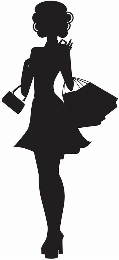 Clipart Woman Mirror Shopping Silhouette Transparent Webstockreview