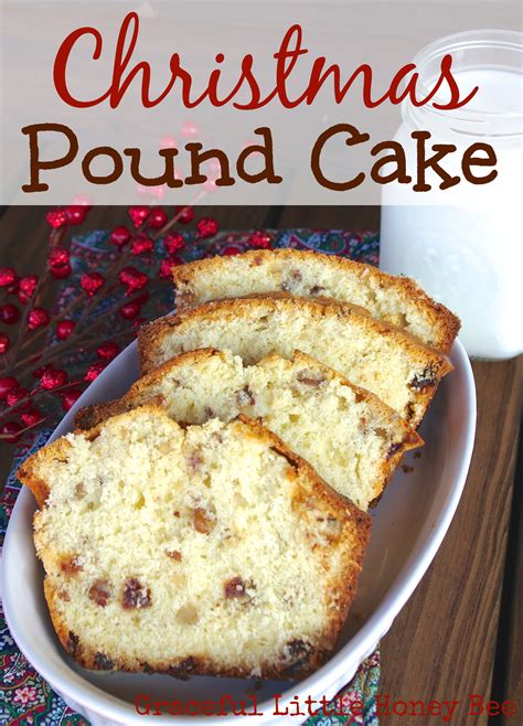 This lemon loaf cake is homemade with simple ingredients. Christmas Pound Cake - Graceful Little Honey Bee