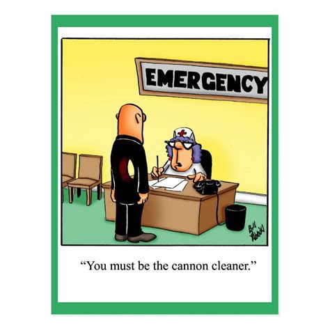 Funny Get Well Postcard Cannon Cleaner Zazzle Funny Postcards Getting Older Humor Funny