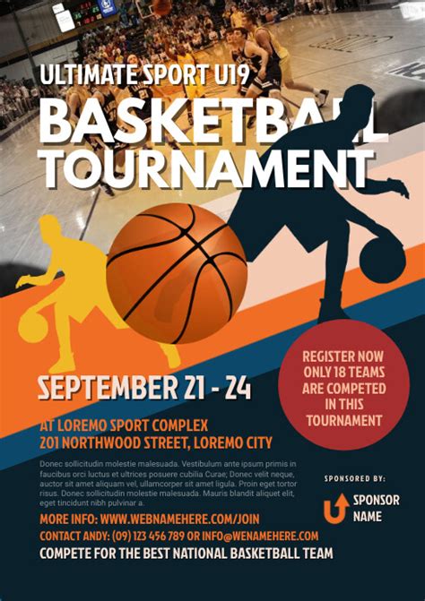 Modèle Basketball Tournament Flyer Template Postermywall