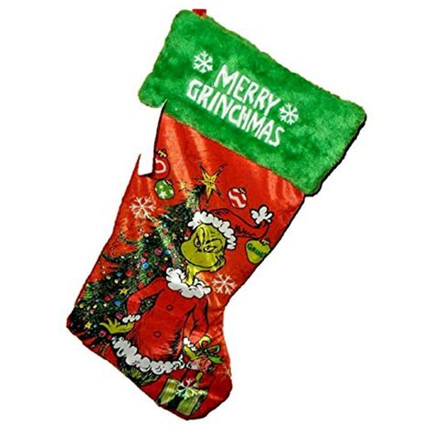 Grinch Holiday Time 20in Christmas Hanging Stocking Merry Grinchmas