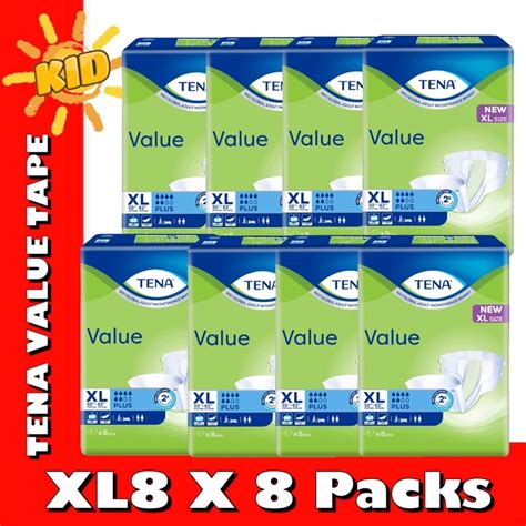 Tena Value Adult Tape Diapers M10 L8 Xl8 X 8 Packs Shopee Malaysia