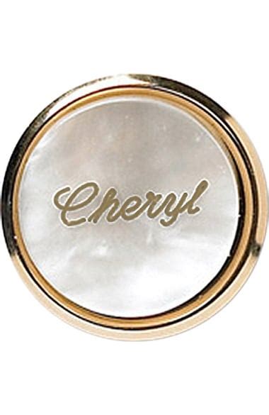 Arthur Farb Round Pearl Engraved Name Tag With Metal Frame Pin