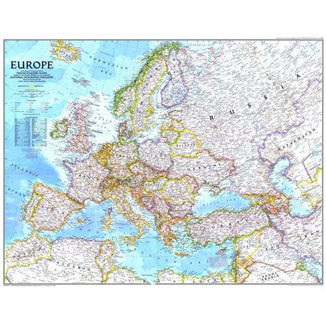Europe Published 1992 By National Geographic The Map Shop