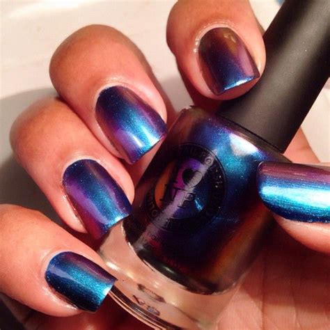 Birefringence Blue To Purple Ultra Chrome Nail Polish By Ilnp Nail