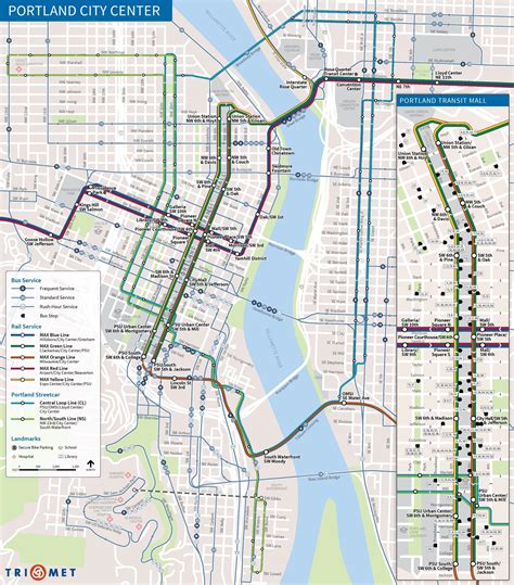 Portland Public Transportation Map Portland Oregon Public