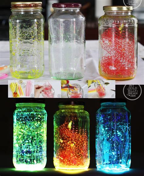 Diy Glowing Jars Tutorial Made With A Glowstick Glow Jars Glow Stick Jars Glow Stick Crafts