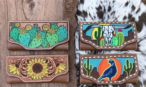 Tooled Leather Wallets By 76 And Riveted Leather Company Cowgirl Magazine
