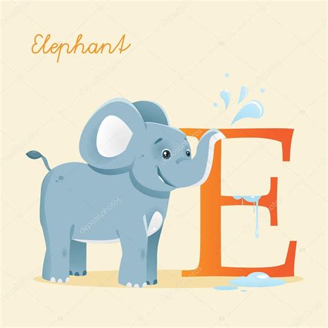 Alfabeto Animal Con Elefante Vector De Stock Por ©kariiika 85153744