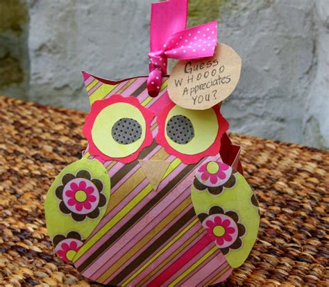 Paper Owl Treat Box With Template Bjl Owl Teacher Gifts Teacher Craft Owl Gifts Teacher