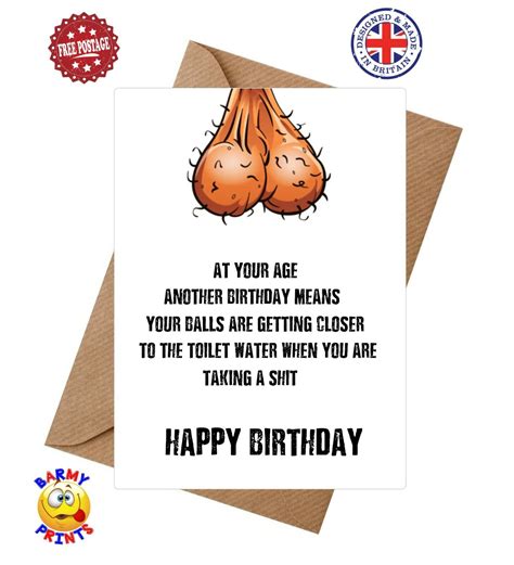 Bc161 At Your Ages Saggy Balls Funny Rude Brother Friend 60 70 50 Birthday Card Ebay