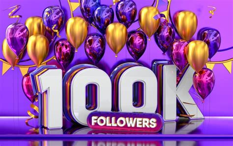 Premium Photo 100k Followers Celebration Thank You Social Media