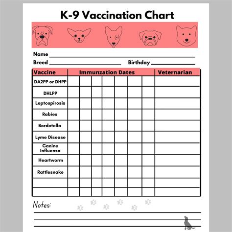 Printable Dog Vaccination Card