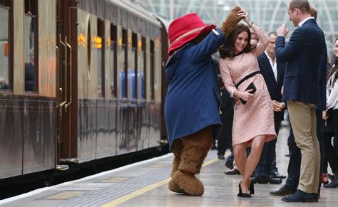Pregnant Duchess Of Cambridge Catherine Dances With Paddington Bear