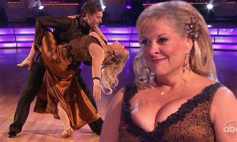 Nancy Grace Suffers An Embarrassing Wardrobe Malfunction As Her Dress Slips Down On Dancing With