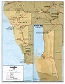 Political map of Namibia and Walvis Bay. Namibia and Walvis Bay ...