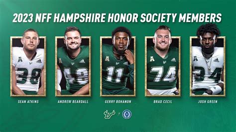 Six Usf Football Players Earn Nff Hampshire Honor Society Recognition
