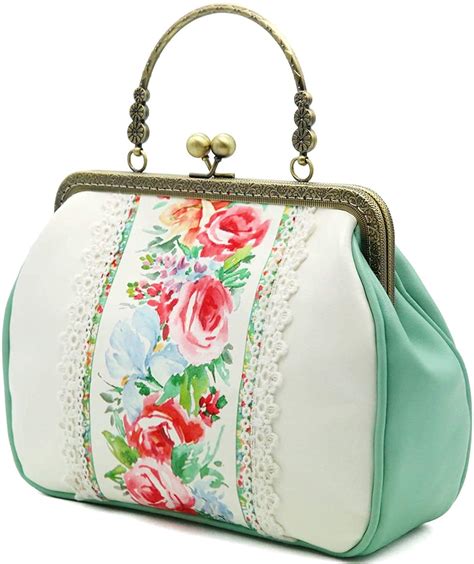 Buy Rejolly Women Vintage Kiss Lock Top Handle Handbag Floral Printed