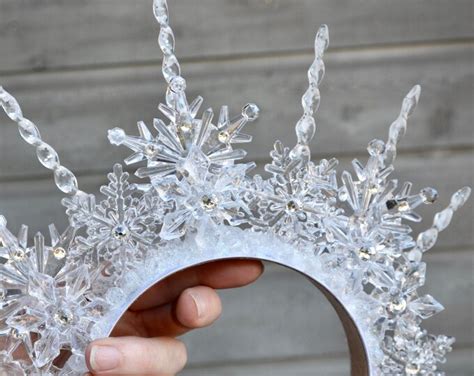 Snow Queen Snowflake Crown White Witch Ice Queen Headpiece Frozen