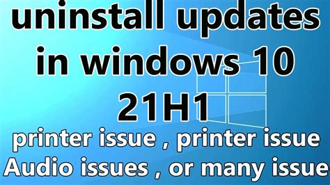 How To Uninstall 21h1 Windows 10 New Update Ll Kb5006365 Youtube