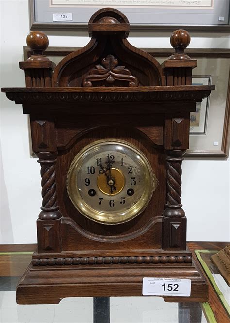 Antique Oak Cased Mantle Clock