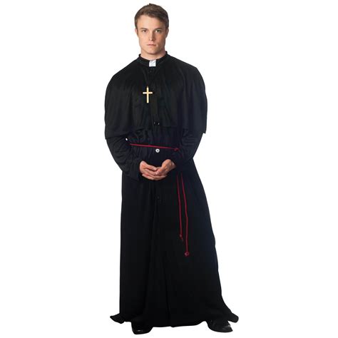 Ml Mens Vicar Black Priest Tart Clergyman Monk Church Fancy Dress