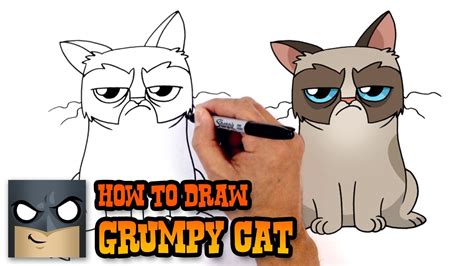 How To Draw Grumpy Cat Drawing Lesson Youtube