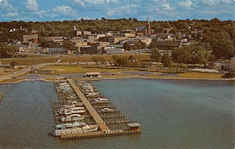 Petoskey Michigan Marina Aerial View Vintage Postcard K67153 Mary L