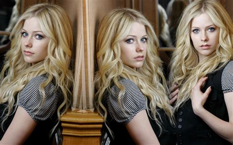 Looking At Viewer Blonde Singer Collage Women Avril Lavigne Long Hair Hd Wallpaper Rare