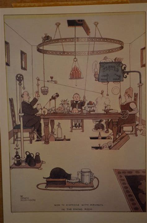 Heath Robinson Cartoon Print How to Dispense with Servants in the