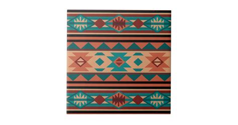 Southwestern Design Turquoise Terracotta Tile Zazzle