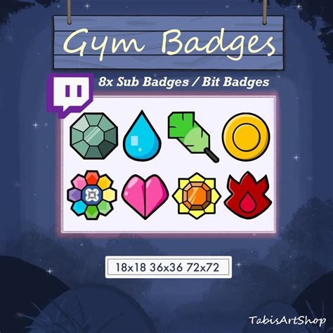 X Twitch Sub Badges Bit Badges Pokemon Gym Badges Kanto Region Etsy