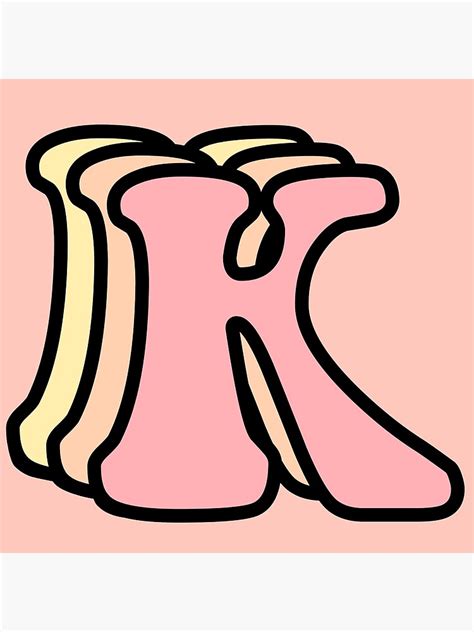 Pink Aesthetic Groovy Letter K Poster By Caitlincerys Redbubble