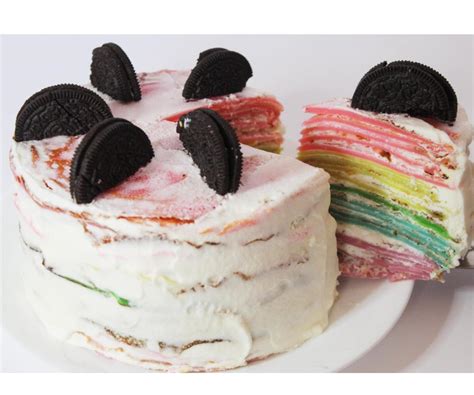 Eggless Rainbow Crêpe Cake 6 Steps With Pictures