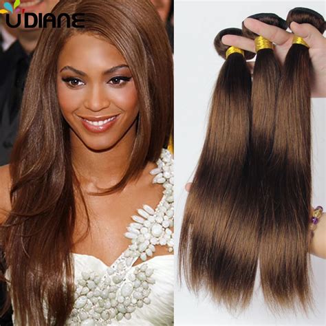 Dark Brown Brazilian Virgin Hair Straight 3pcs Color 4 Straight Human